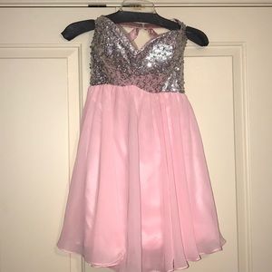 Strapless pink Homecoming Dress